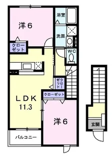 セレーノ・ヴィータB【2階】の間取り