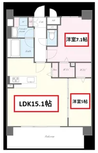メゾンドボヌール弁天町【2階】の間取り