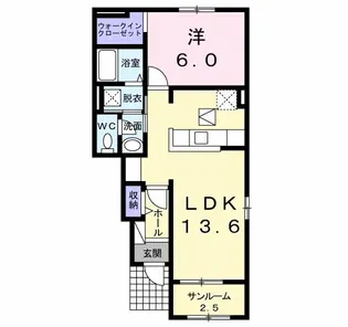 福岡県田川市大字弓削田【アパート】の間取り