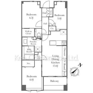プラウド人形町【12階】の間取り