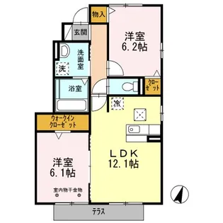 メゾンプレーヌ天竜川B【1階】の間取り