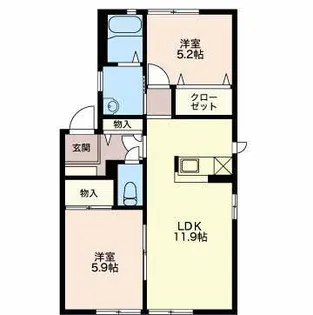 Liskamm B棟【1階】の間取り