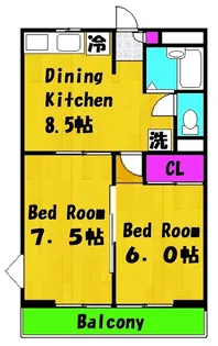 サンライズ百合丘【1階】の間取り