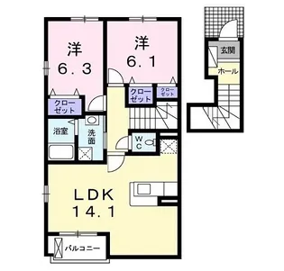 東京都日野市大字日野【アパート】の間取り
