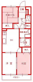 ライオンズマンション三ツ境【2階】の間取り