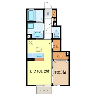 ラルーチェ江戸橋【1階】の間取り
