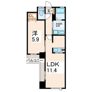 ダイコー水前寺駅通り6【5階】の間取り