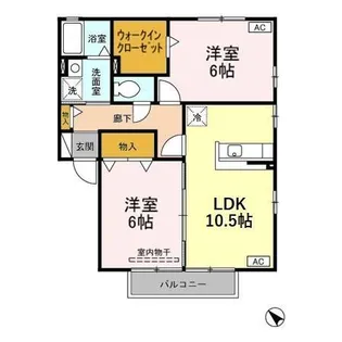 ウィルモア鶴 A【2階】の間取り