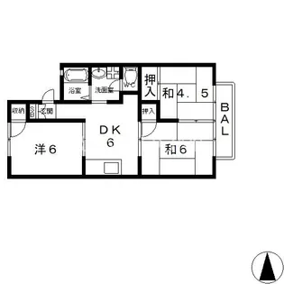 サンロイヤル【1階】の間取り