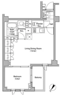 コートレアル三田綱町【2階】の間取り