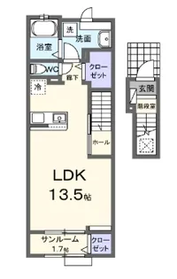 愛知県知立市牛田町宮本【アパート】の間取り