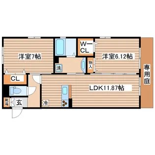 リアントゥール【1階】の間取り