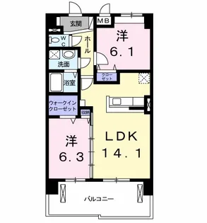グラン ヴェルジェ【5階】の間取り