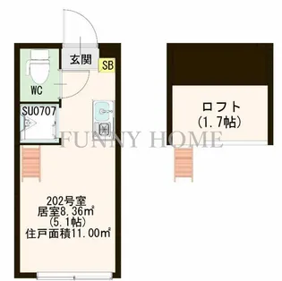 東京都杉並区下高井戸3【アパート】の間取り