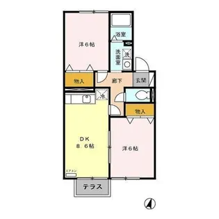 ウィルモアK【2階】の間取り