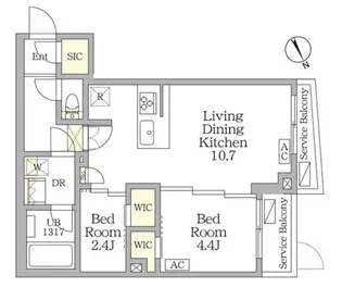 東京都文京区白山1【マンション】の間取り