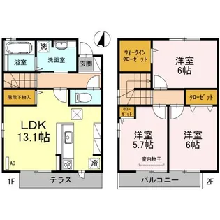 大阪府枚方市楠葉面取町1【アパート】の間取り