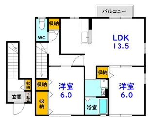 ローズコートKAREN【2階】の間取り