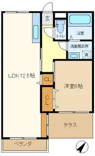 ビルドワン小暮【1階】の間取り