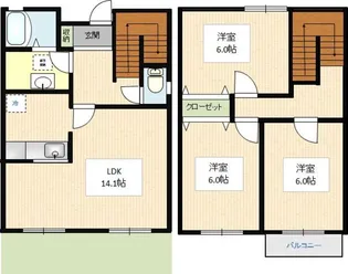 東京都世田谷区北烏山6【一戸建】の間取り