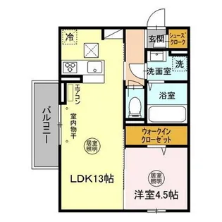 ウエスト・パーク B【1階】の間取り