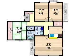 ファミーユ北春日丘【1階】の間取り