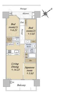 リバーガーデンシティさくらの丘A棟【6階】の間取り