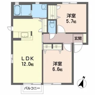 サンハイツ櫻【1階】の間取り