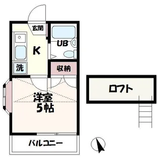 ハイムつつじヶ丘B【2階】の間取り