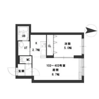 グランメール北円山【4階】の間取り