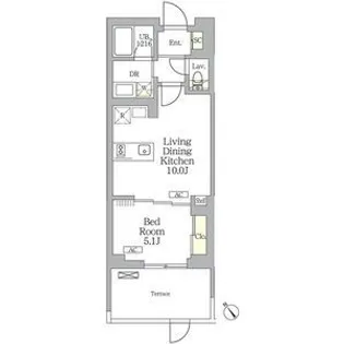 グランパーク千駄ヶ谷レジデンス【1階】の間取り