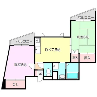 パティオス豊里館【6階】の間取り
