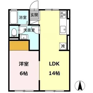 東宮アパート B棟【1階】の間取り