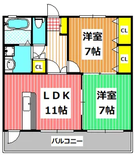コートプレイス龍田II【2階】の間取り