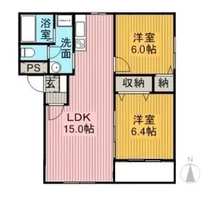 マンションドム西町II【1階】の間取り