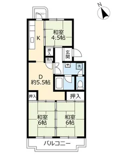UR檜原【3階】の間取り