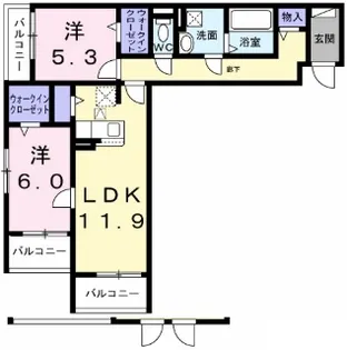 パイン山城【2階】の間取り
