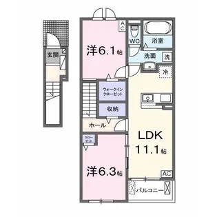 サンデヴォーテI【2階】の間取り