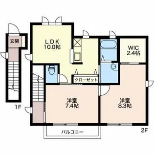 Jスタイル稲田【2階】の間取り