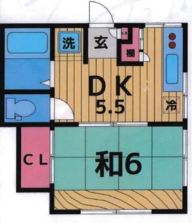 アパートメントカワイ【2階】の間取り