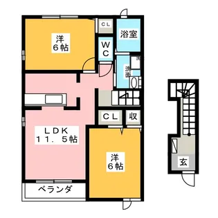 ヴィアーレ【2階】の間取り