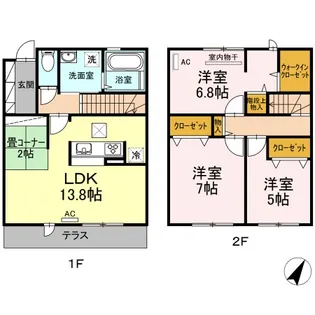 コンフォルタ柚月 B棟の間取り