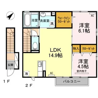 プラムQ I棟【2階】の間取り