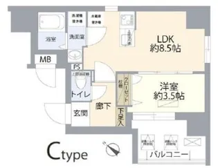 ディアレイシャス湊川公園【6階】の間取り