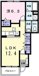 レジデンス ヒロB【1階】の間取り