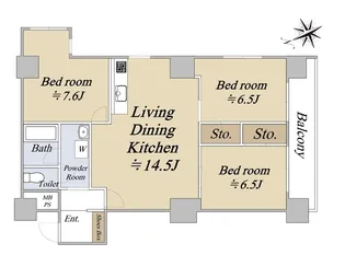 五反田スカイハイツ【6階】の間取り