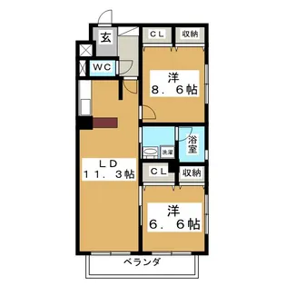 S-FORT泉中央【2階】の間取り