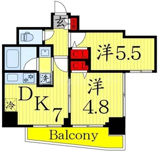 プロスタイルウェルス押上ノースアイル【9階】の間取り