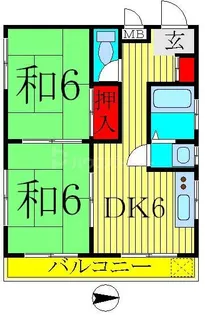 第二谷中コーポ【3階】の間取り