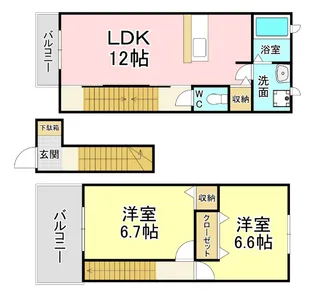 ユニメゾン葛原Bの間取り